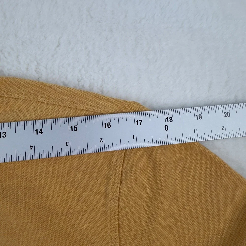 Banana Republic Mens Pique Cotton Polo Shirt Mustard Yellow Short Sleeve Size M